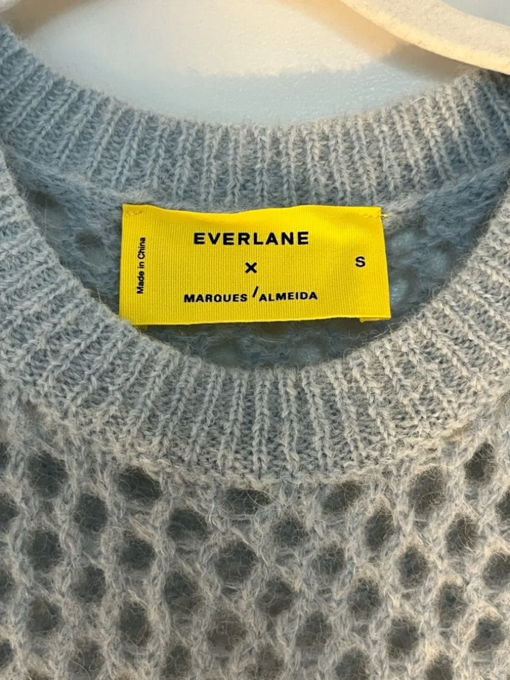 Everlane x Marques Almeida Blue Open-Knit Sweater